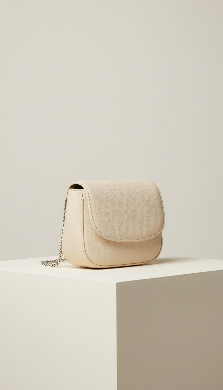 Ivory Calfskin Mini Shoulder Bag